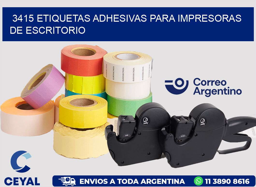 3415 ETIQUETAS ADHESIVAS PARA IMPRESORAS DE ESCRITORIO