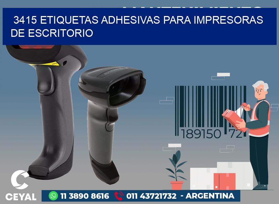 3415 ETIQUETAS ADHESIVAS PARA IMPRESORAS DE ESCRITORIO
