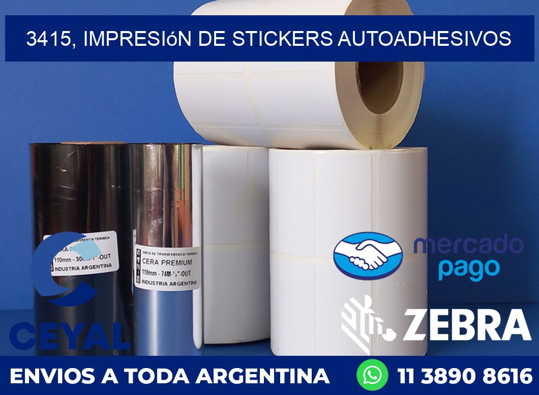 3415, impresión de stickers autoadhesivos