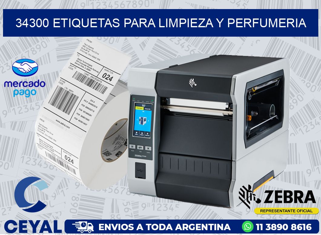 34300 ETIQUETAS PARA LIMPIEZA Y PERFUMERIA