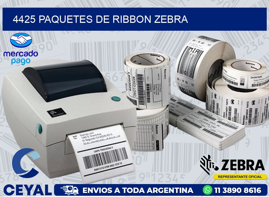 4425 PAQUETES DE RIBBON ZEBRA