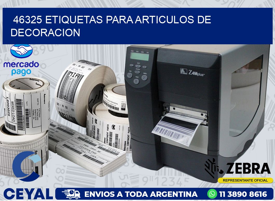 46325 ETIQUETAS PARA ARTICULOS DE DECORACION
