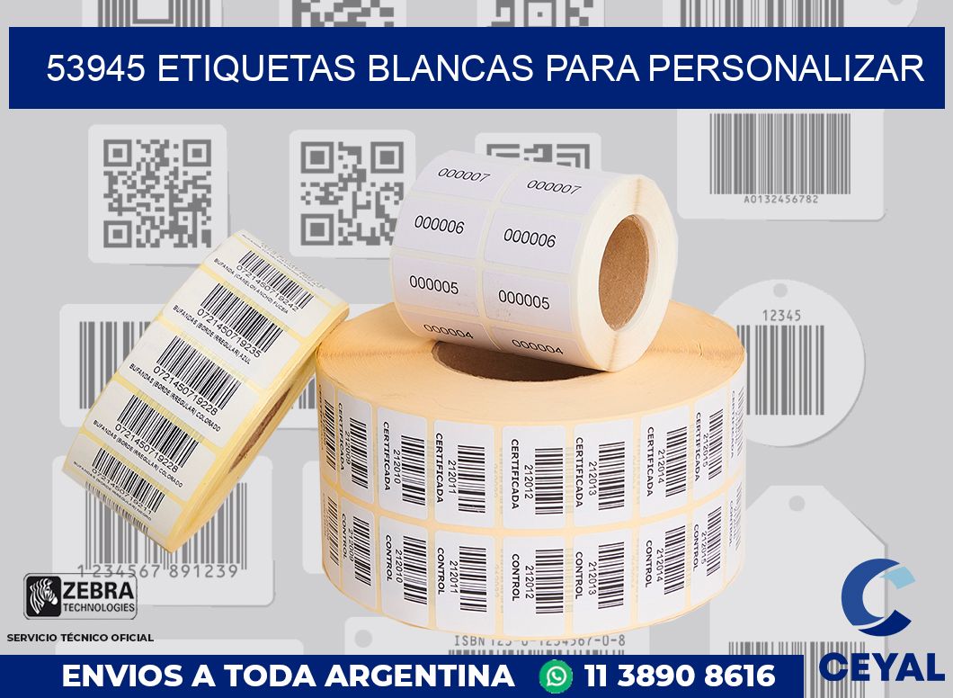 53945 ETIQUETAS BLANCAS PARA PERSONALIZAR