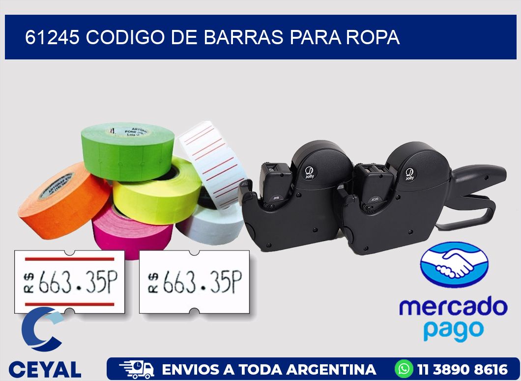 61245 CODIGO DE BARRAS PARA ROPA