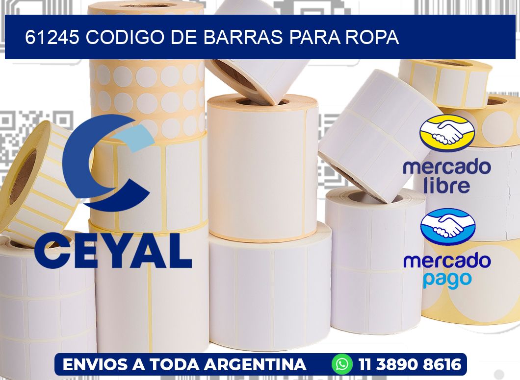 61245 CODIGO DE BARRAS PARA ROPA