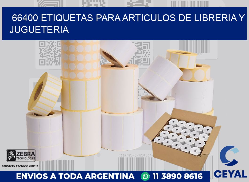 66400 ETIQUETAS PARA ARTICULOS DE LIBRERIA Y JUGUETERIA