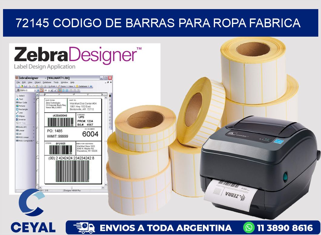 72145 CODIGO DE BARRAS PARA ROPA FABRICA