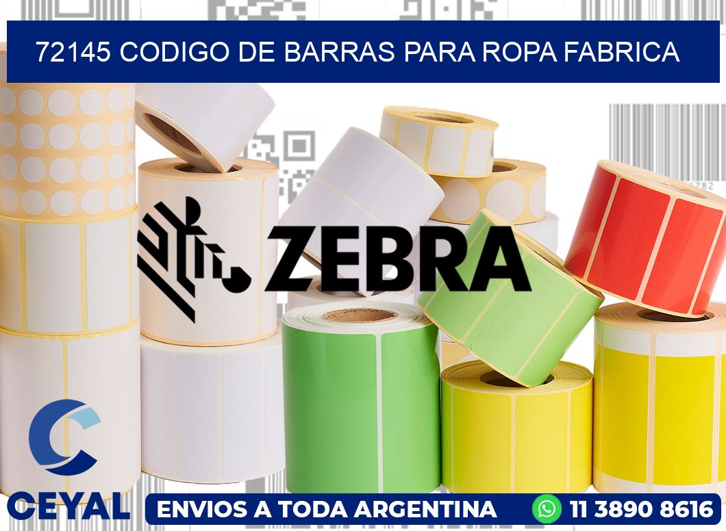 72145 CODIGO DE BARRAS PARA ROPA FABRICA