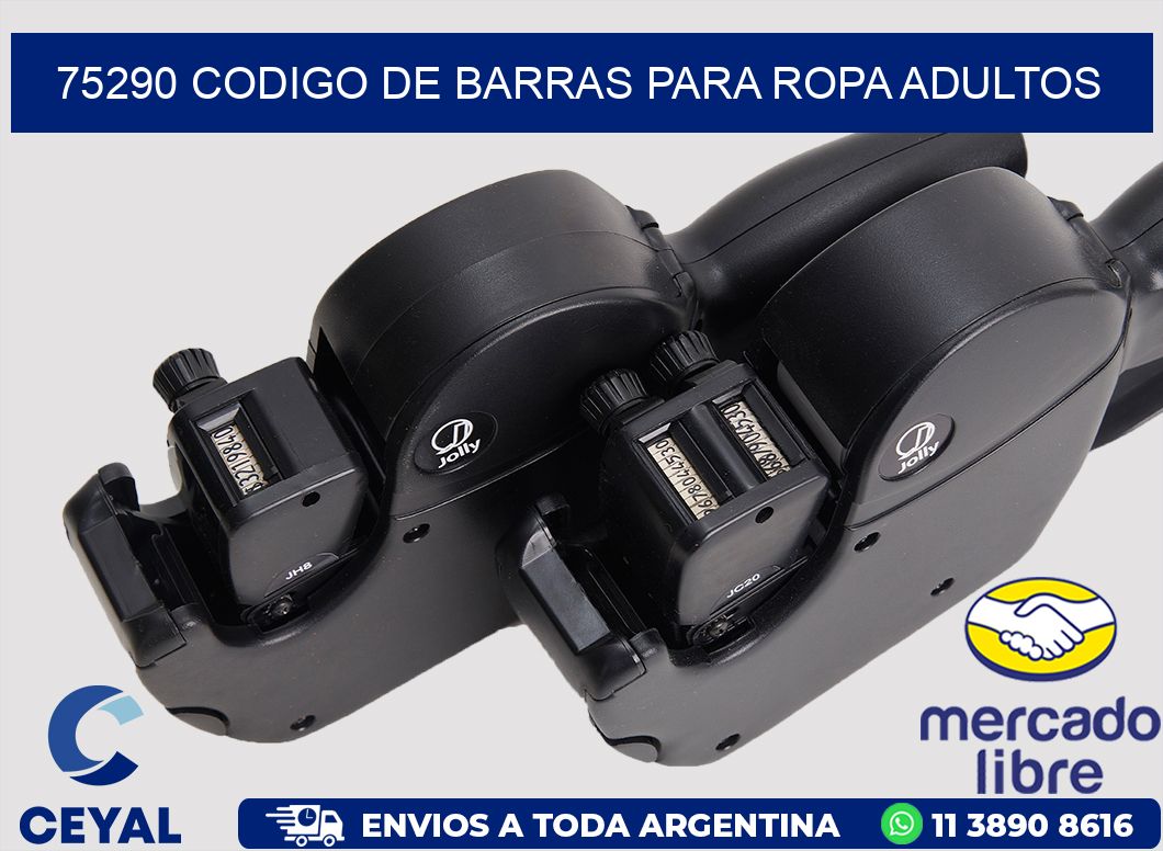 75290 CODIGO DE BARRAS PARA ROPA ADULTOS