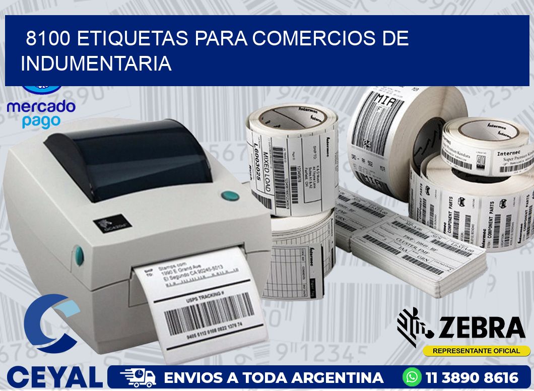 8100 ETIQUETAS PARA COMERCIOS DE INDUMENTARIA