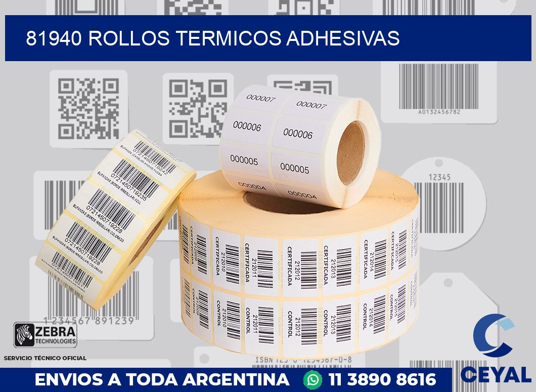 81940 ROLLOS TERMICOS ADHESIVAS