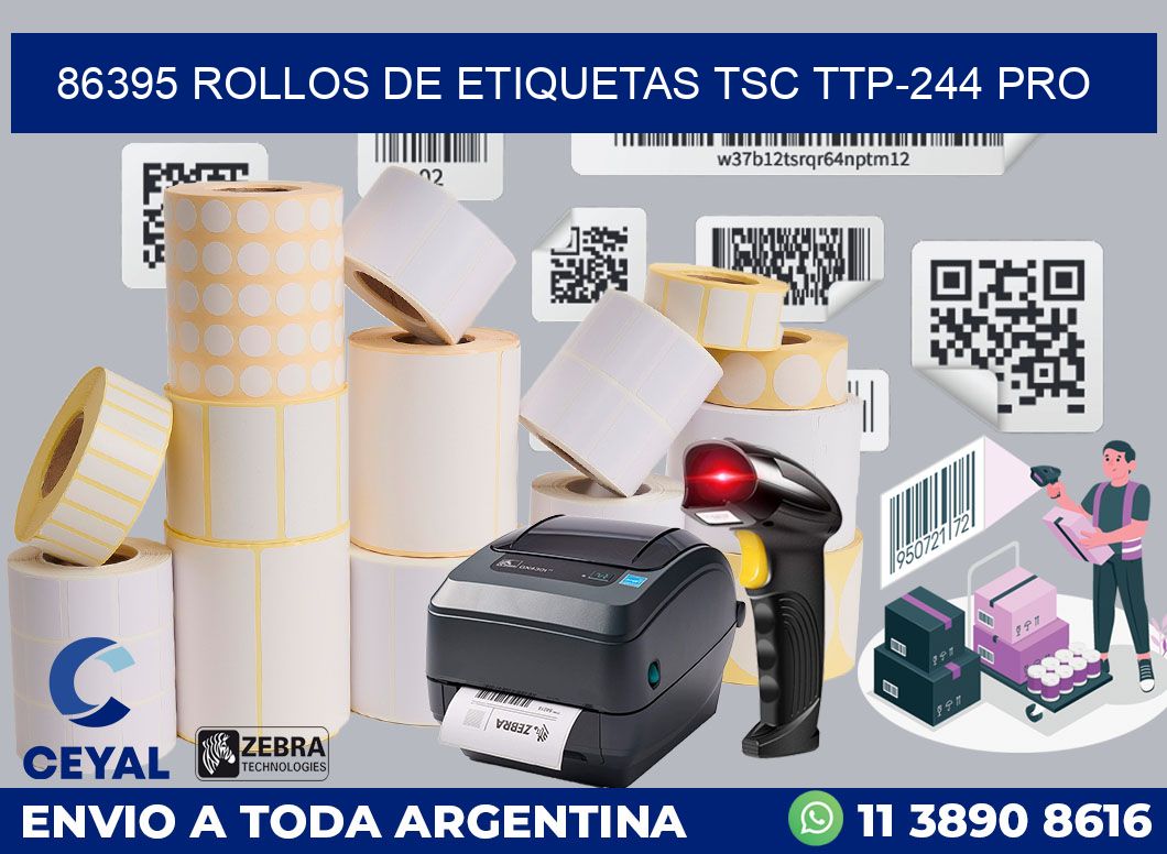 86395 ROLLOS DE ETIQUETAS TSC TTP-244 PRO