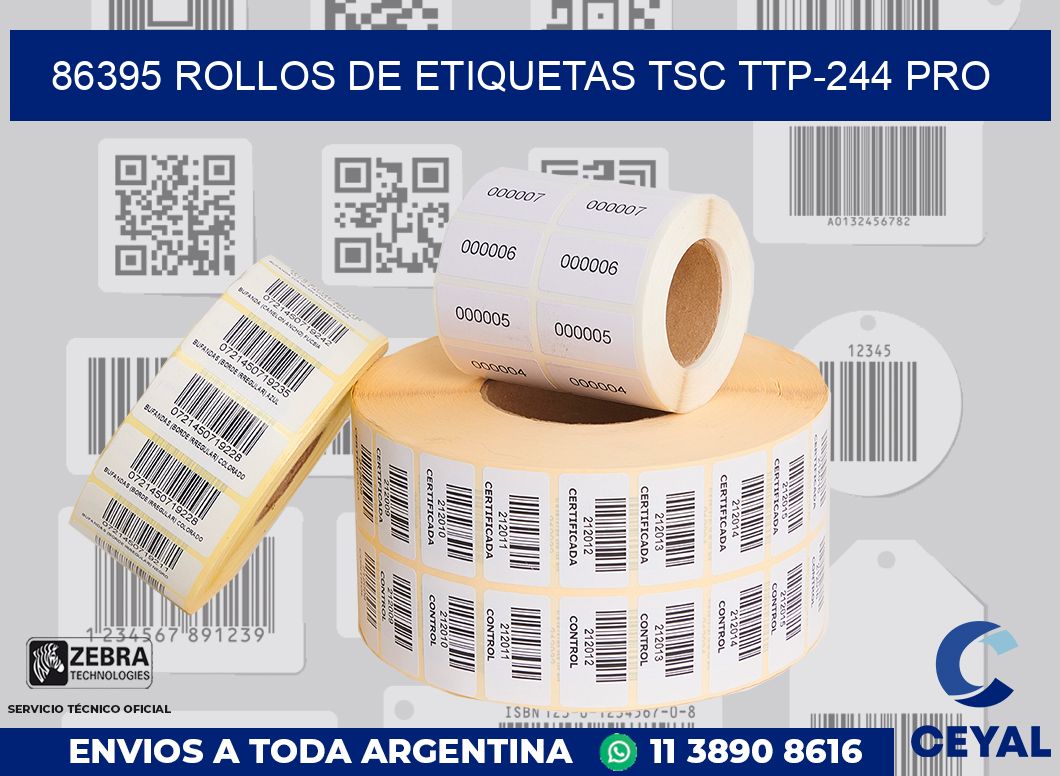 86395 ROLLOS DE ETIQUETAS TSC TTP-244 PRO