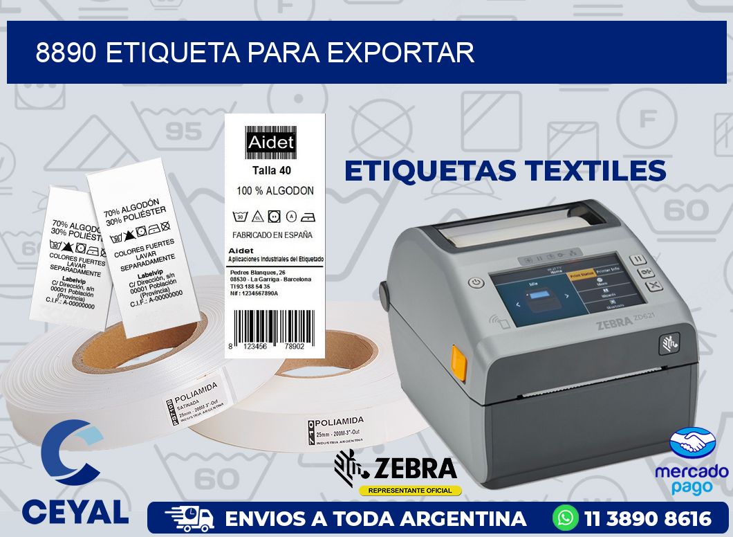 8890 ETIQUETA PARA EXPORTAR