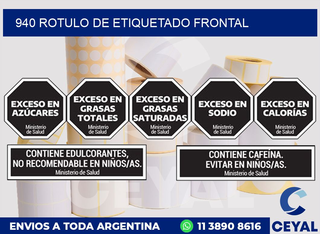 940 ROTULO DE ETIQUETADO FRONTAL