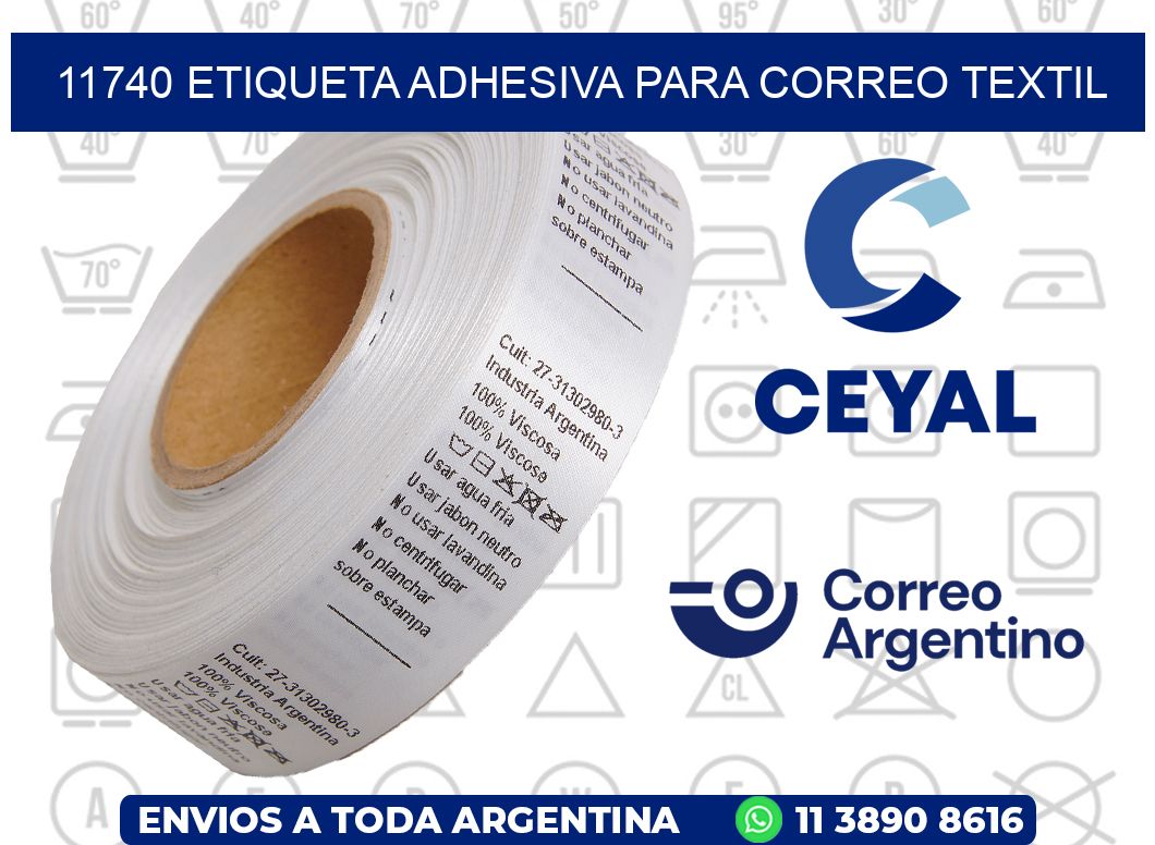 11740 ETIQUETA ADHESIVA PARA CORREO TEXTIL