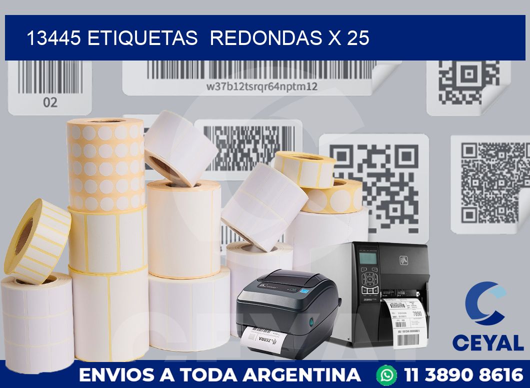 13445 etiquetas redondas x 25