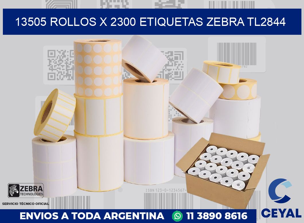 13505 Rollos x 2300 etiquetas zebra tl2844