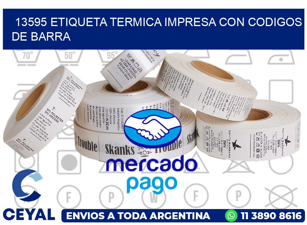 13595 ETIQUETA TERMICA IMPRESA CON CODIGOS DE BARRA