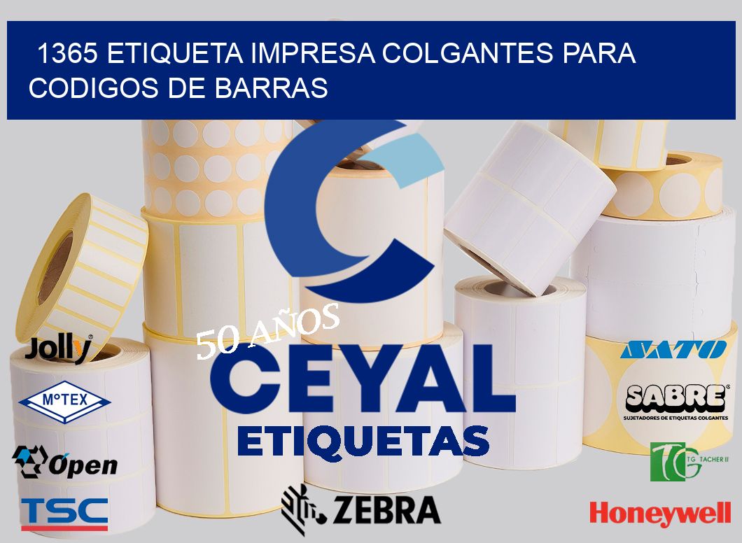 1365 ETIQUETA IMPRESA COLGANTES PARA CODIGOS DE BARRAS