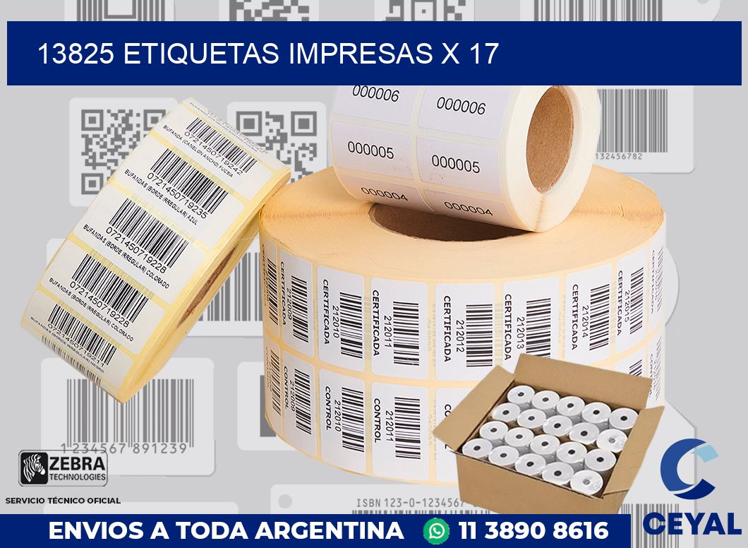13825 Etiquetas impresas x 17