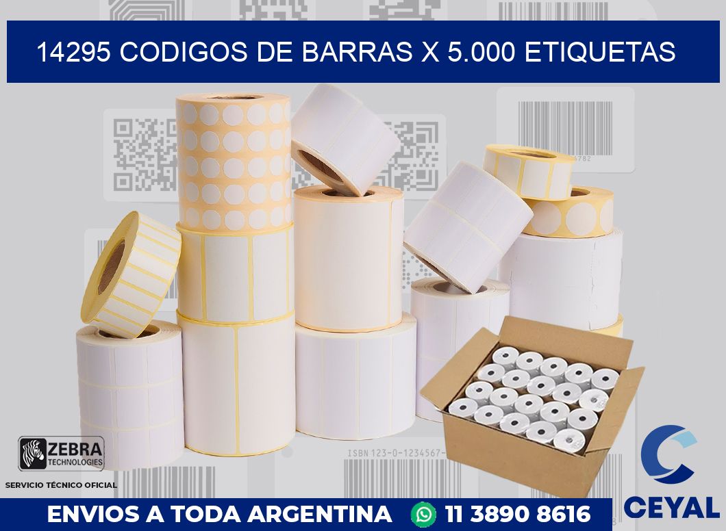 14295 codigos de barras x 5.000 etiquetas