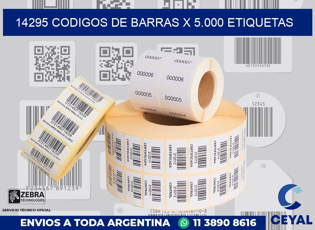14295 codigos de barras x 5.000 etiquetas
