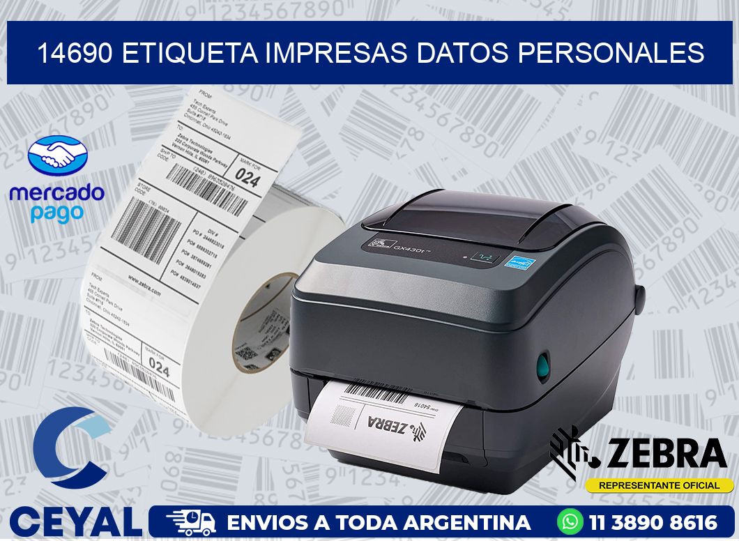 14690 ETIQUETA IMPRESAS DATOS PERSONALES