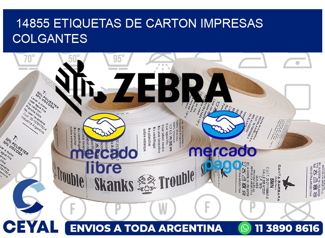 14855 ETIQUETAS DE CARTON IMPRESAS COLGANTES
