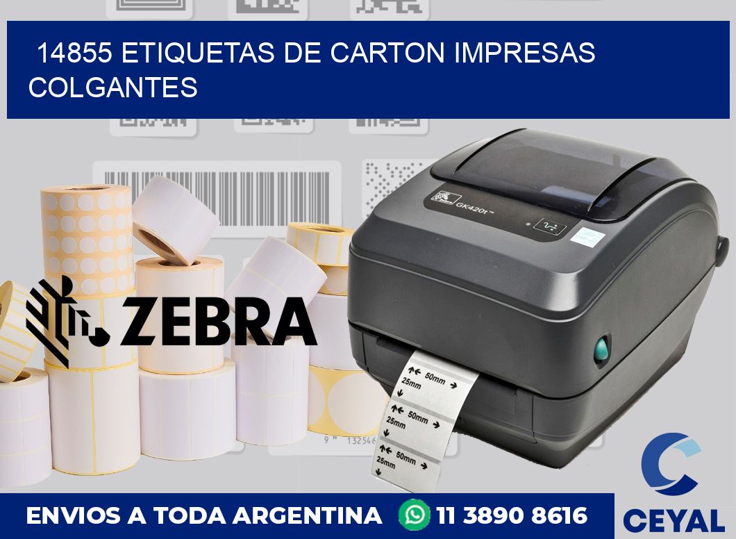 14855 ETIQUETAS DE CARTON IMPRESAS COLGANTES