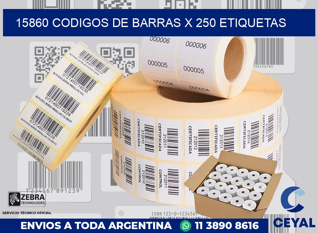 15860 codigos de barras x 250 etiquetas