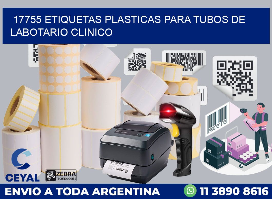 17755 ETIQUETAS PLASTICAS PARA TUBOS DE LABOTARIO CLINICO