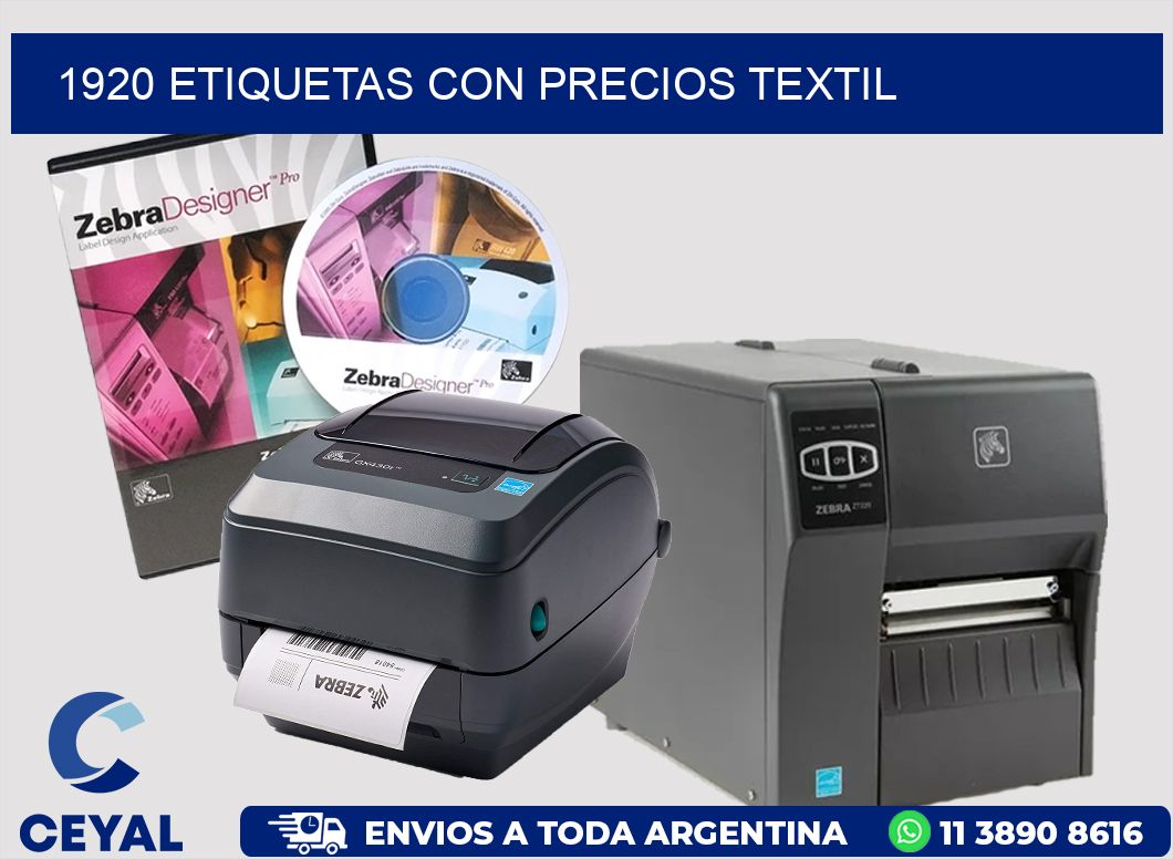 1920 ETIQUETAS CON PRECIOS TEXTIL