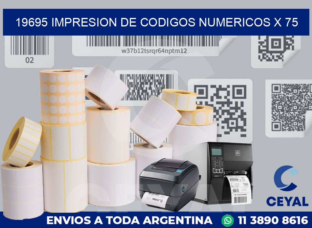 19695 impresion de codigos numericos x 75