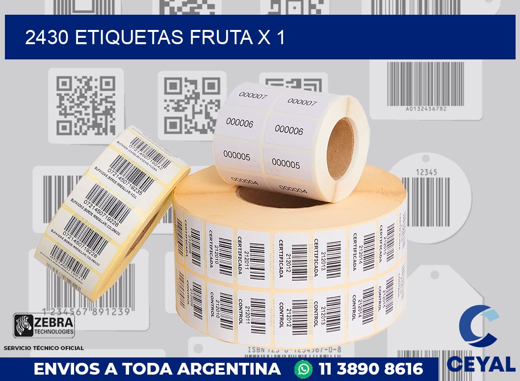 2430 etiquetas fruta x 1
