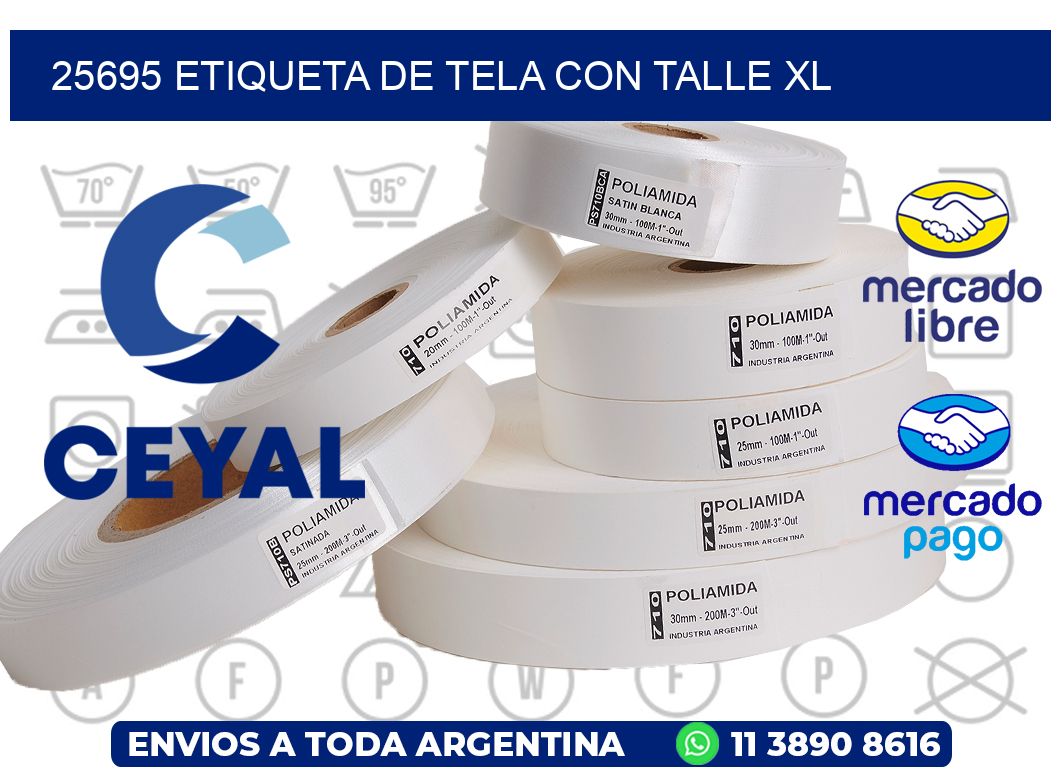 25695 ETIQUETA DE TELA CON TALLE XL