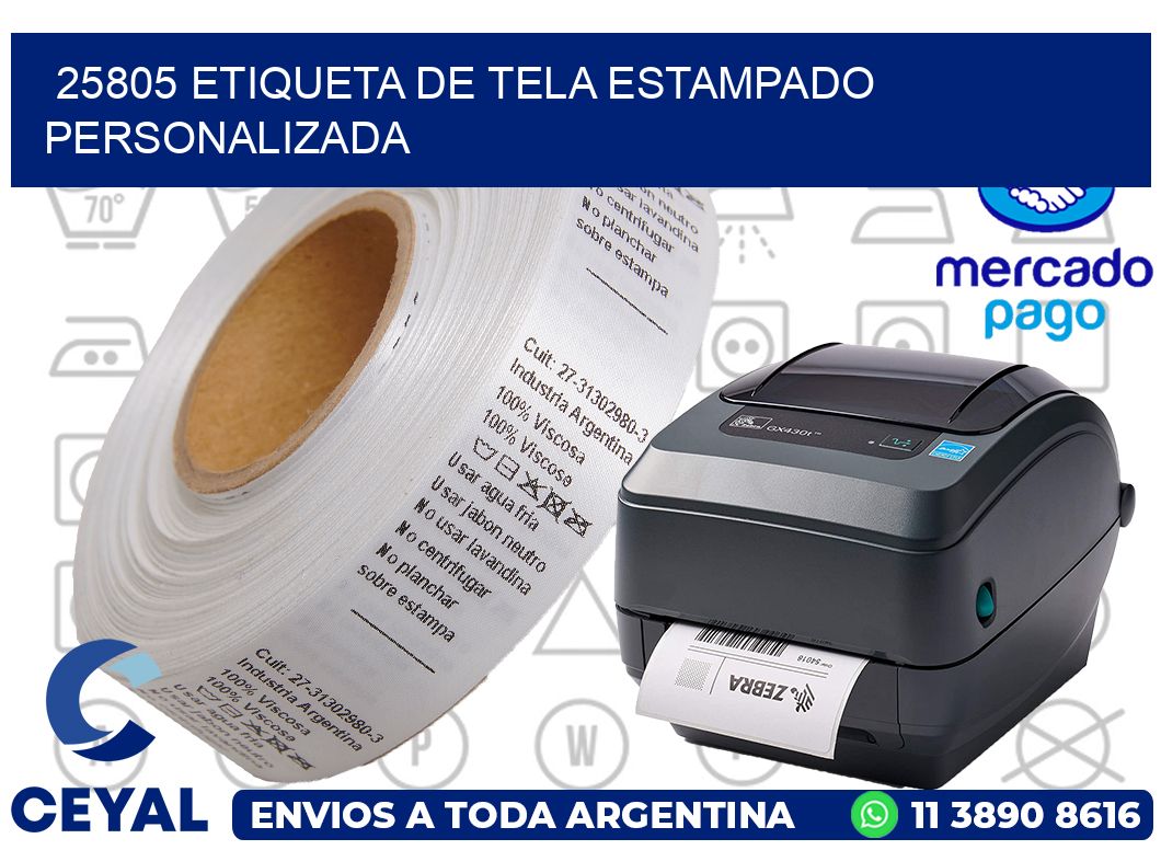 25805 ETIQUETA DE TELA ESTAMPADO PERSONALIZADA