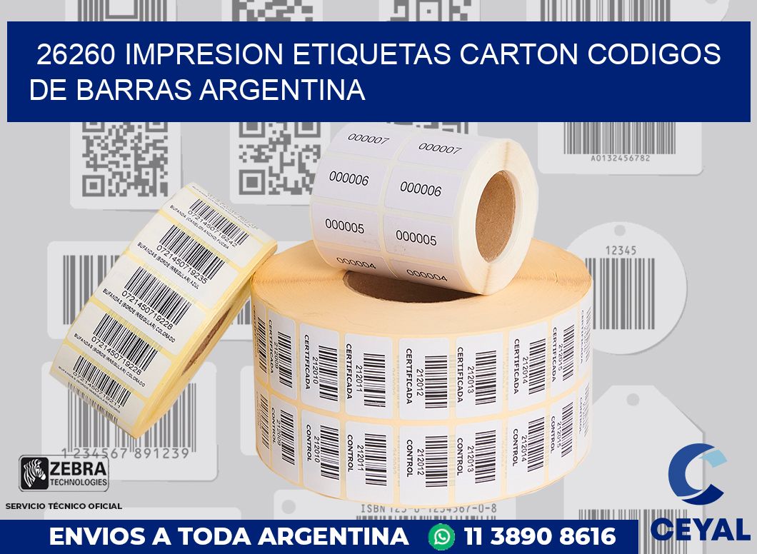 26260 IMPRESION ETIQUETAS CARTON CODIGOS DE BARRAS ARGENTINA