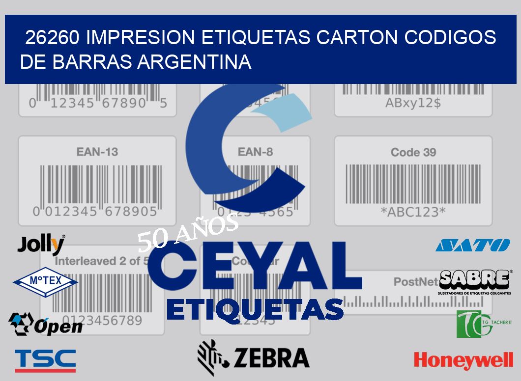 26260 IMPRESION ETIQUETAS CARTON CODIGOS DE BARRAS ARGENTINA