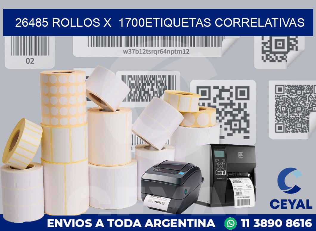 26485 Rollos x  1700etiquetas correlativas