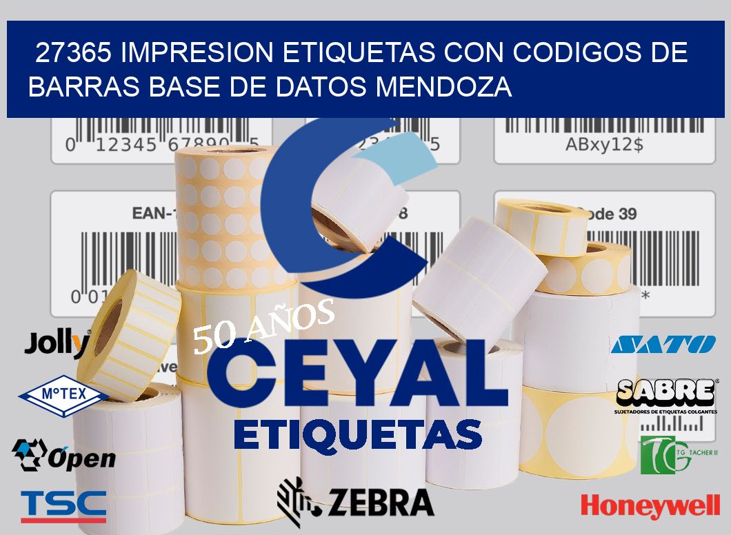 27365 IMPRESION ETIQUETAS CON CODIGOS DE BARRAS BASE DE DATOS MENDOZA