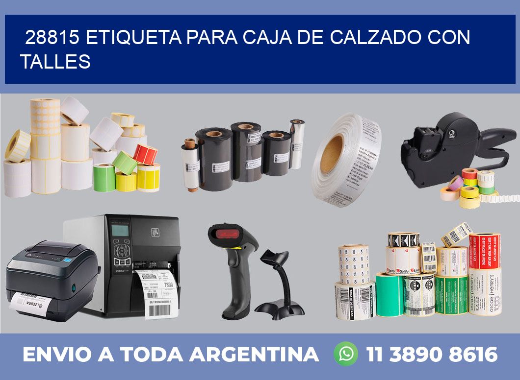 28815 ETIQUETA PARA CAJA DE CALZADO CON TALLES