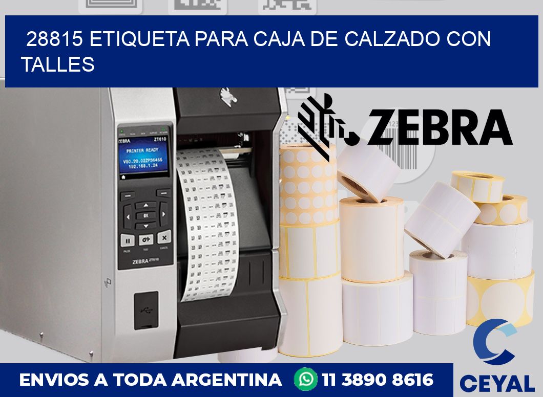 28815 ETIQUETA PARA CAJA DE CALZADO CON TALLES