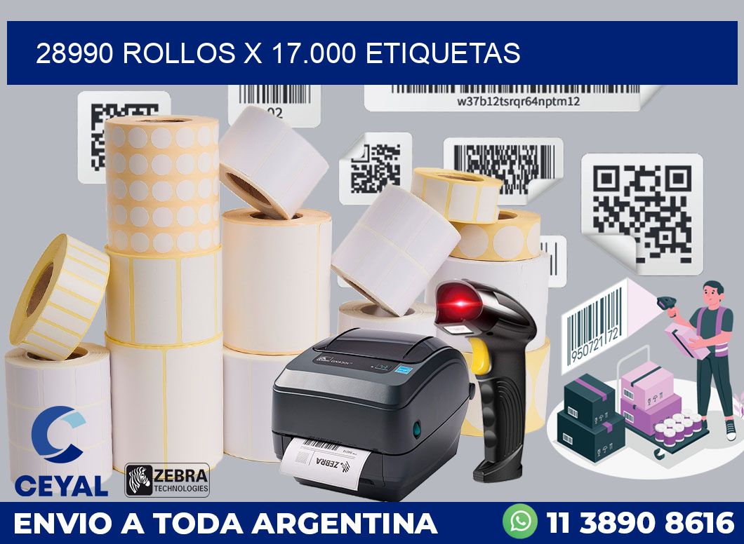 28990 Rollos x 17.000 etiquetas