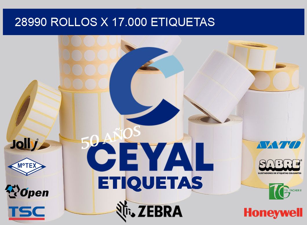28990 Rollos x 17.000 etiquetas