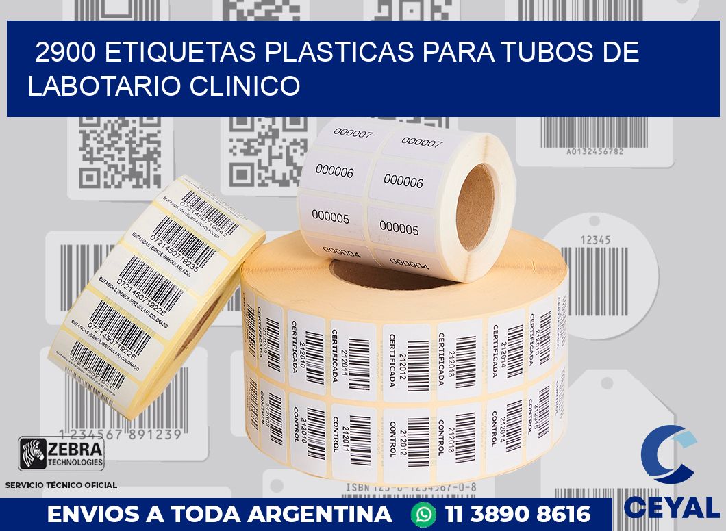 2900 ETIQUETAS PLASTICAS PARA TUBOS DE LABOTARIO CLINICO