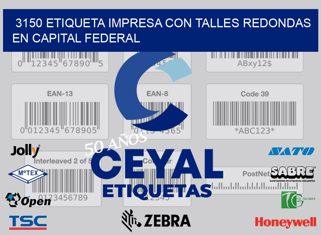 3150 ETIQUETA IMPRESA CON TALLES REDONDAS EN CAPITAL FEDERAL