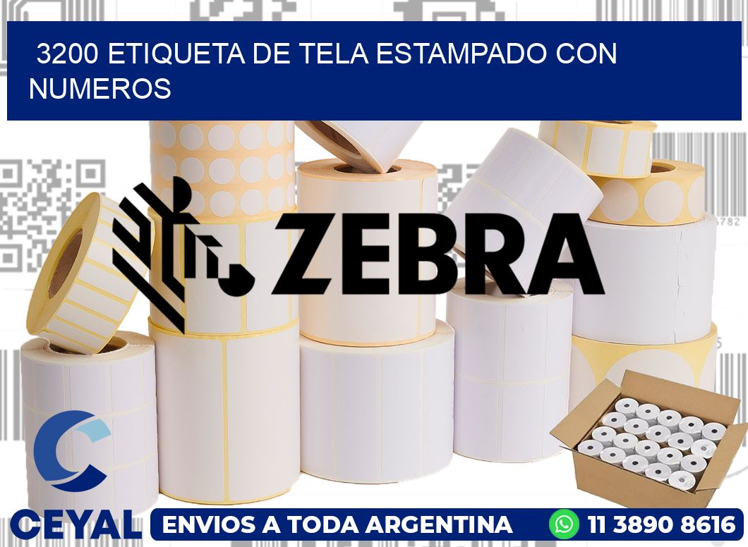 3200 ETIQUETA DE TELA ESTAMPADO CON NUMEROS