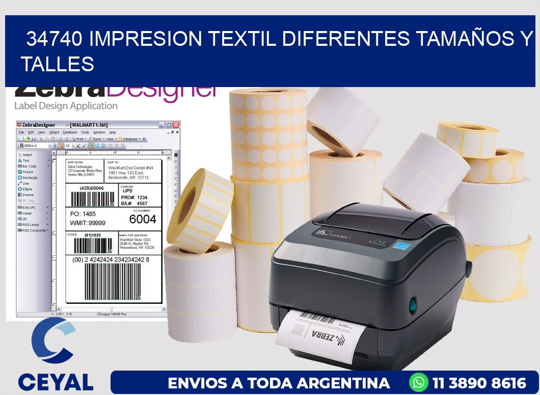 34740 IMPRESION TEXTIL DIFERENTES TAMAÑOS Y TALLES