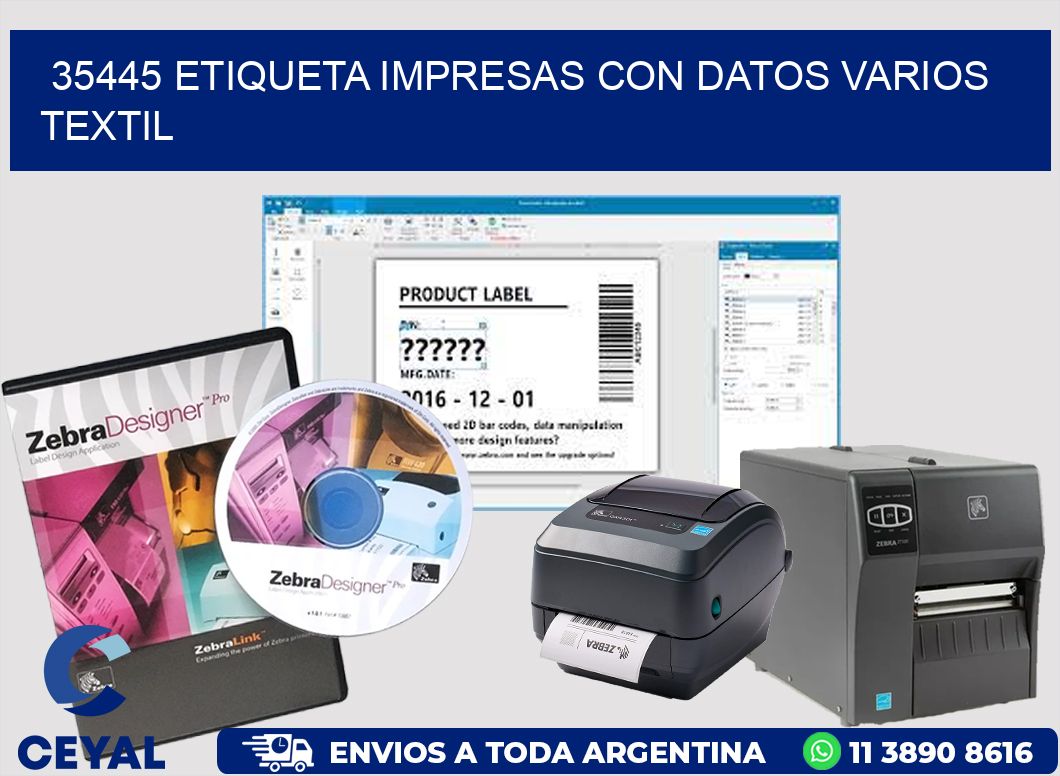 35445 ETIQUETA IMPRESAS CON DATOS VARIOS TEXTIL